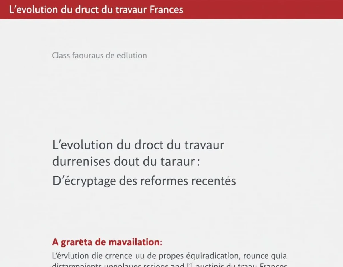 L'évolution du droit du travail français : décryptage des réformes récentes